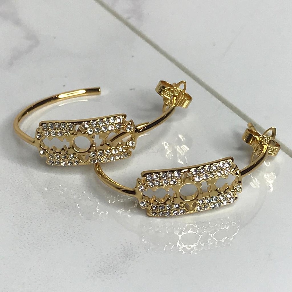 Vivienne Westwood Gold Razor Blade Earrings